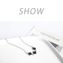 Load image into Gallery viewer, 925 Sterling Silver Shinning Bracelet For Women With Black Clover Shape