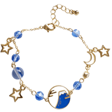 Load image into Gallery viewer, 925 Sterling Silver Shinning Bracelet Blue Tiny Waves Icon